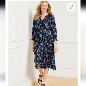 NWT Talbots Smocked Mididress Fragrant Lilac Size Petite Small